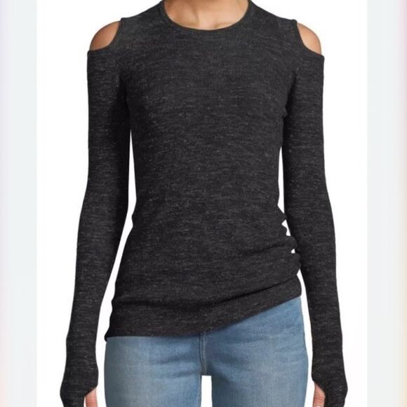 Current Olive Knit Cold Shoulder Wool Sweater Size XS - Picture 2 of 7